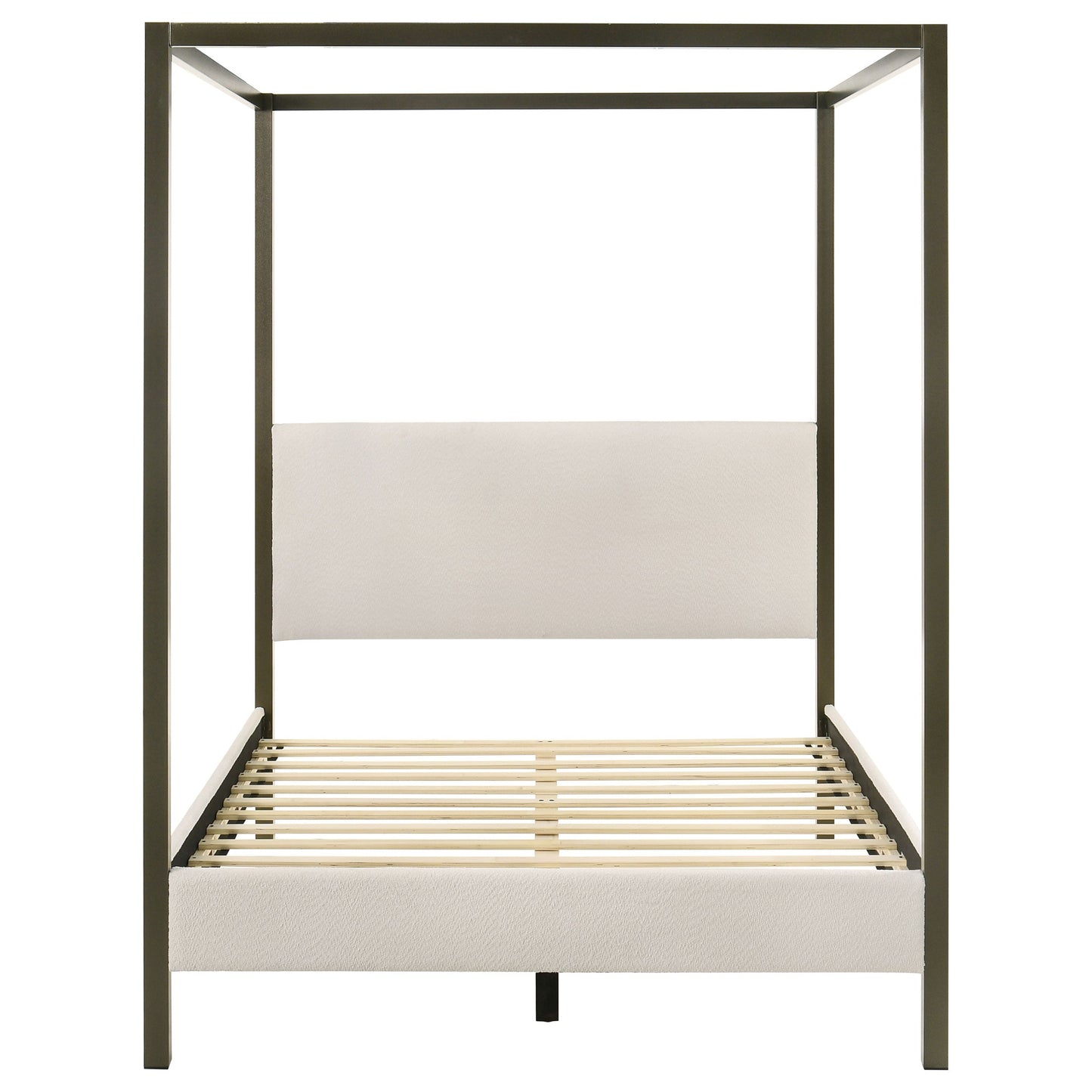 Monroe Upholstered Canopy Bed Vanilla
