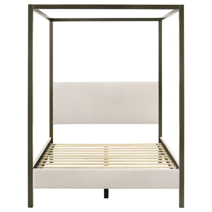 Monroe Upholstered Canopy Bed Vanilla