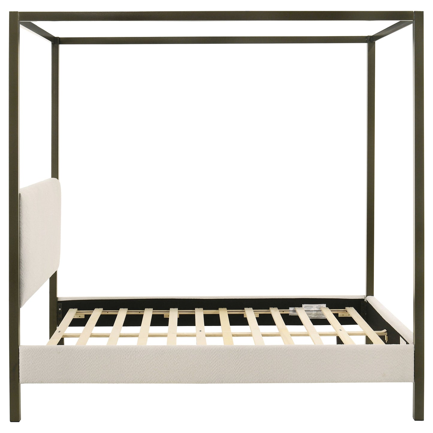 Monroe Upholstered Canopy Bed Vanilla