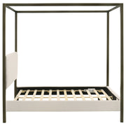 Cama con dosel tapizada Monroe color vainilla