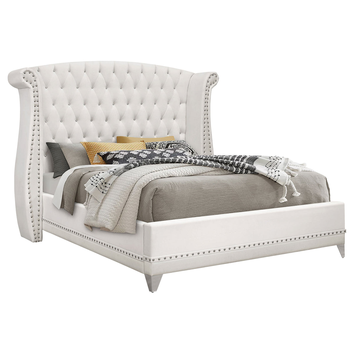 Barzini Upholstered Wingback Bed ‚Äì Black