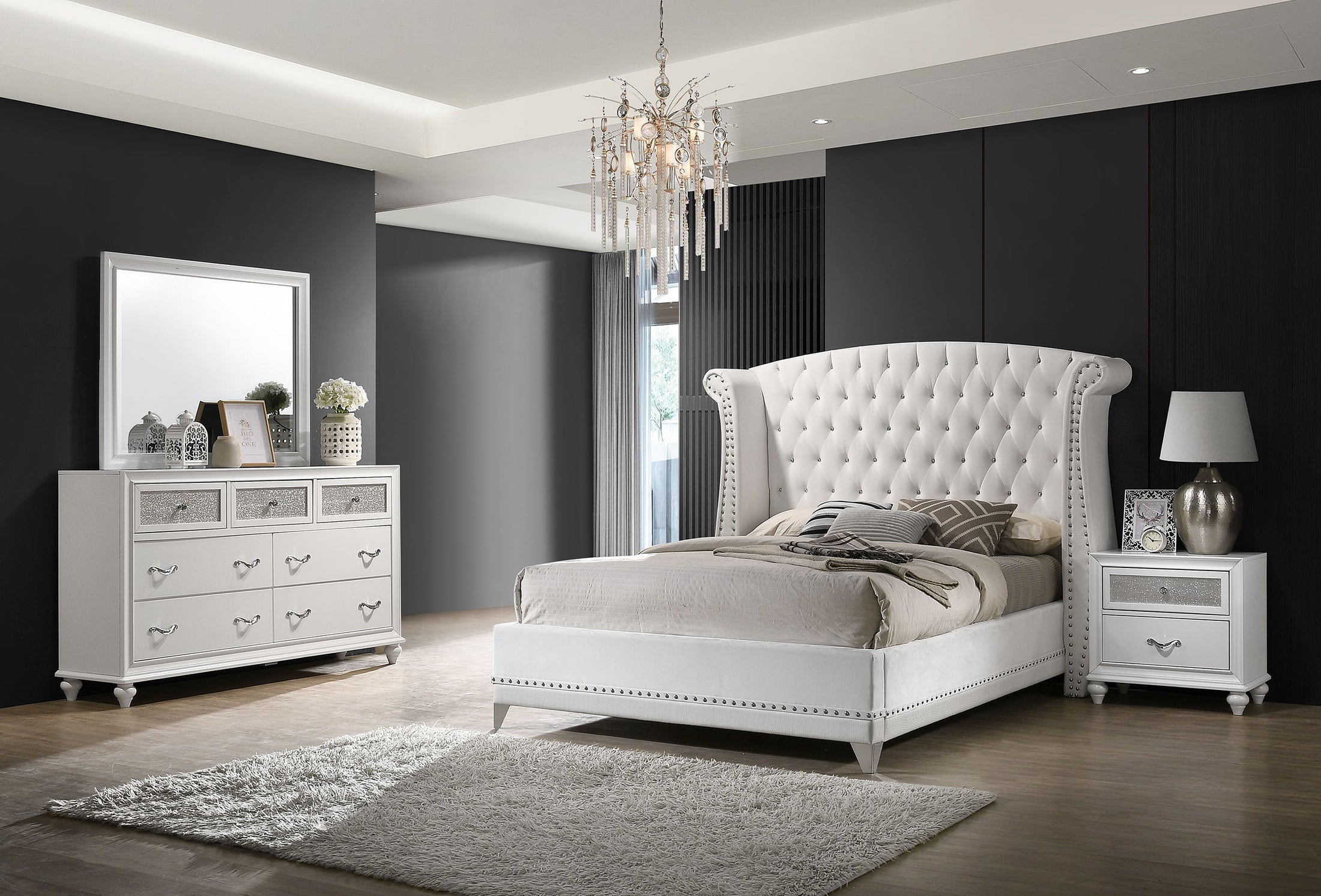 Barzini 4-piece Bedroom Set White