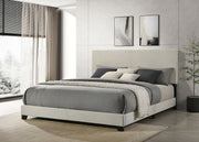 Dorian Fabric Upholstered  Panel Bed Cream