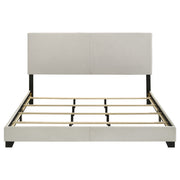 Dorian Fabric Upholstered  Panel Bed Cream