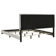 Dorian Fabric Upholstered  Panel Bed Cream