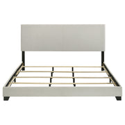 Dorian Fabric Upholstered  Panel Bed Cream