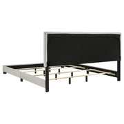 Dorian Fabric Upholstered  Panel Bed Cream
