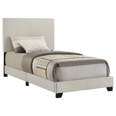 Dorian Fabric Upholstered  Panel Bed Cream