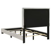 Dorian Fabric Upholstered  Panel Bed Cream