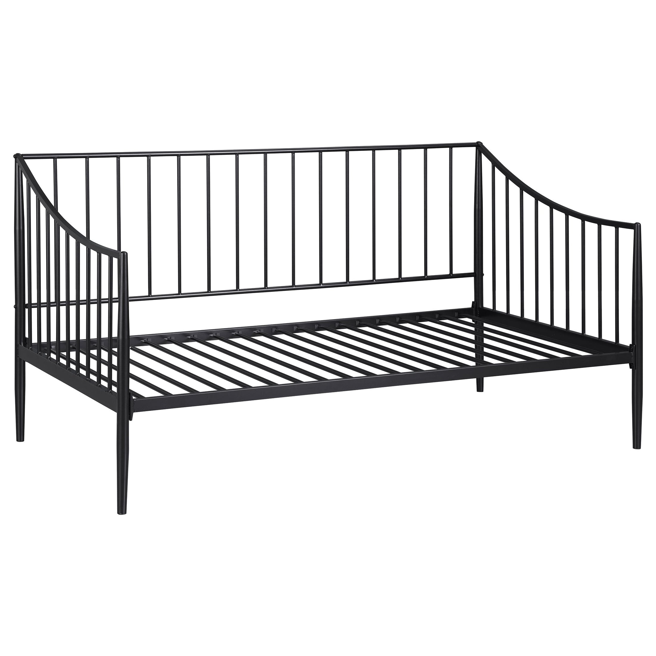 Cama de día de metal Newbury con estructura de cama en negro mate
