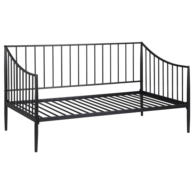 Cama de día de metal Newbury con estructura de cama en negro mate
