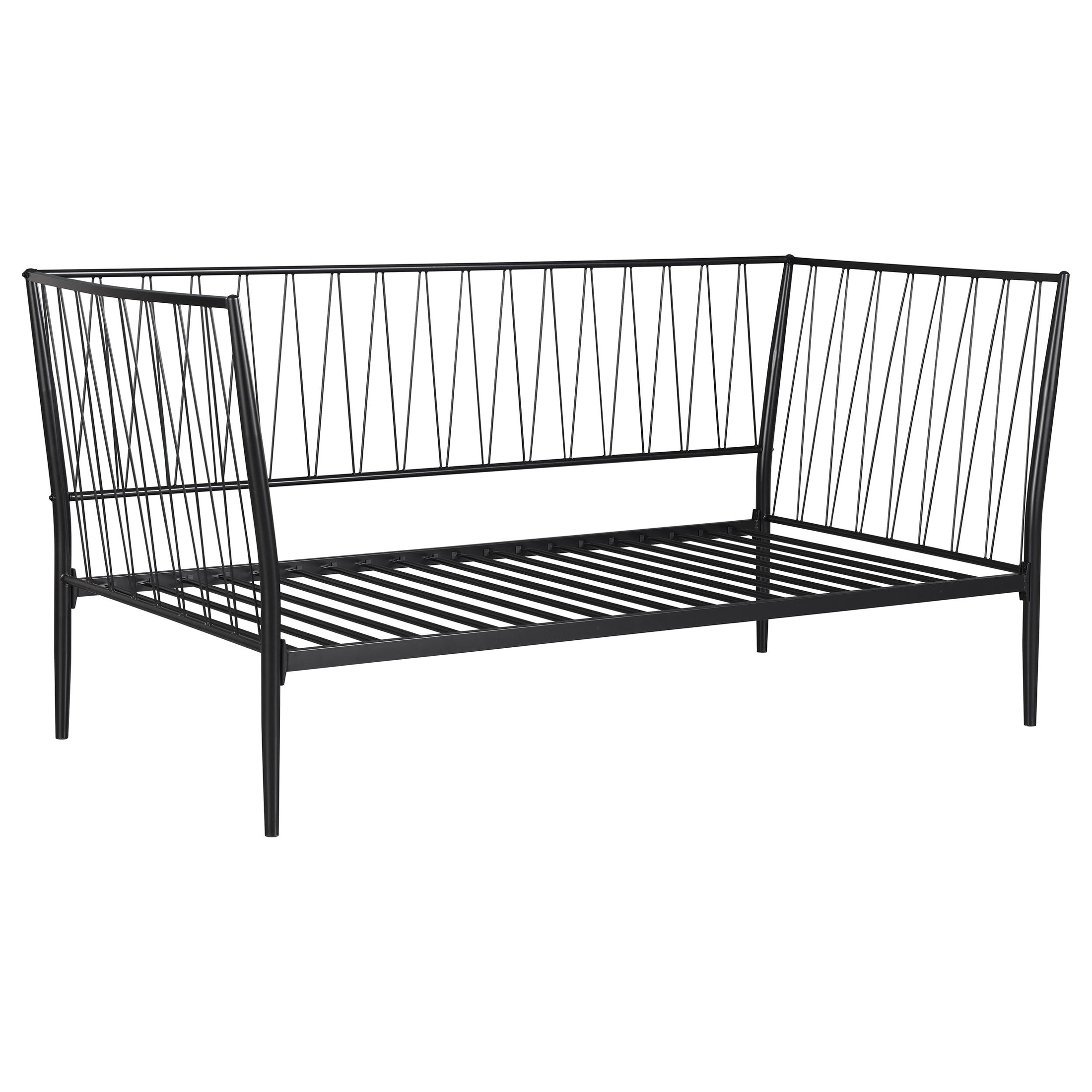 Estructura de cama de día de metal Richland en negro mate
