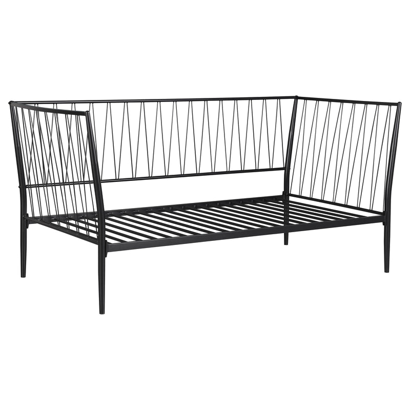 Estructura de cama de día de metal Richland en negro mate