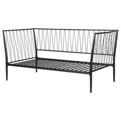 Estructura de cama de día de metal Richland en negro mate