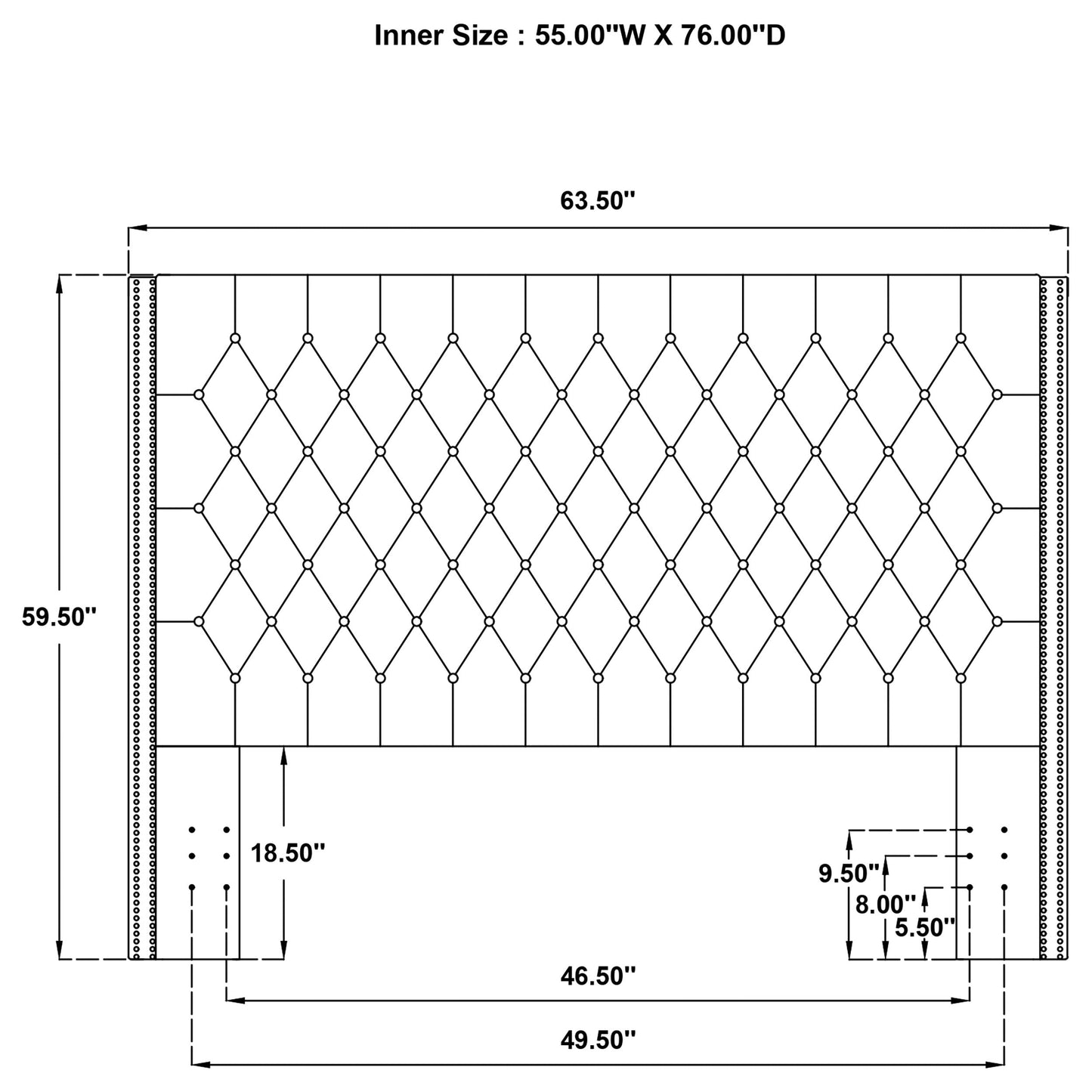 Bancroft Upholstered  Wingback Headboard Grey
