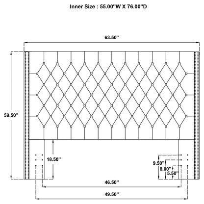 Bancroft Upholstered  Wingback Headboard Grey