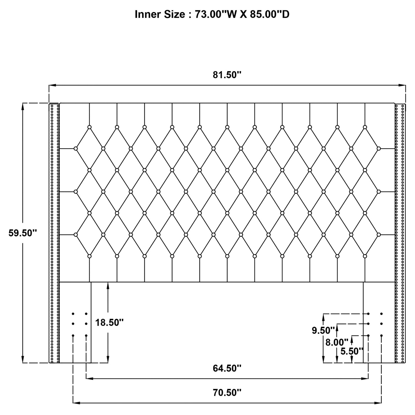 Bancroft Upholstered  Wingback Headboard Grey