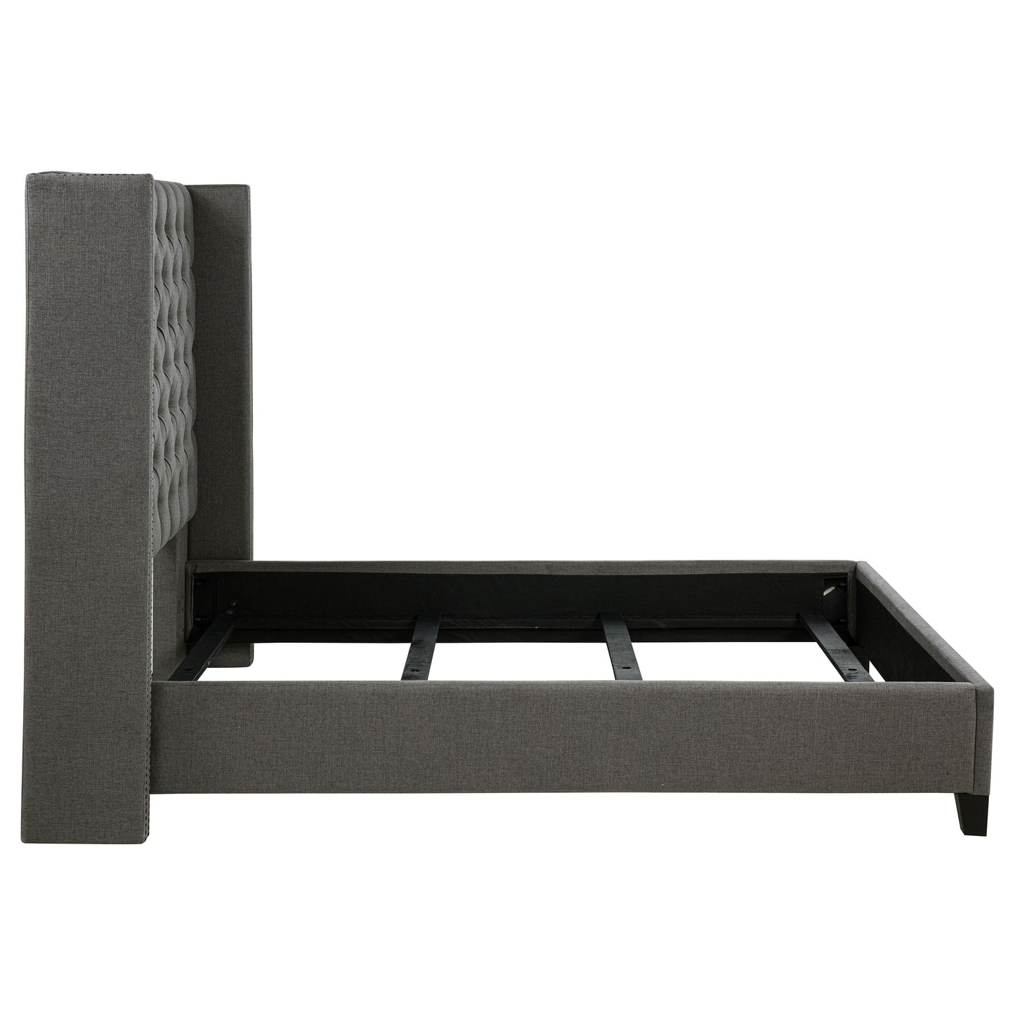 Bancroft Upholstered  Wingback Bed Grey