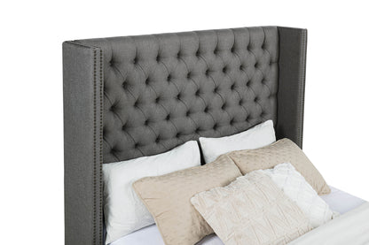 Bancroft Upholstered Wingback Bed Grey