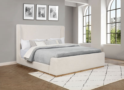 Cama de trineo tapizada Nala color crema