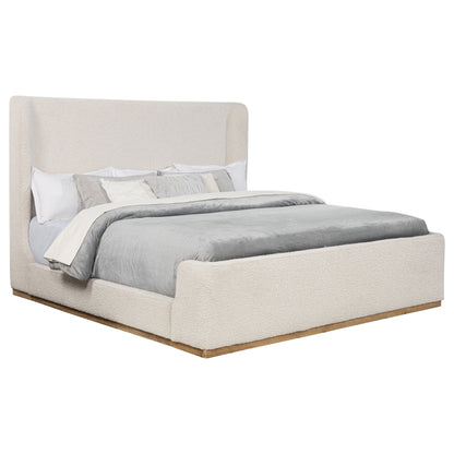 Cama de trineo tapizada Nala color crema