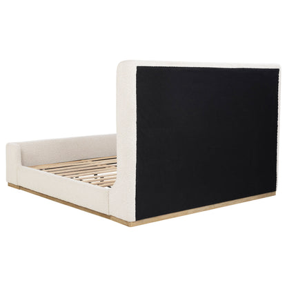 Cama de trineo tapizada Nala color crema