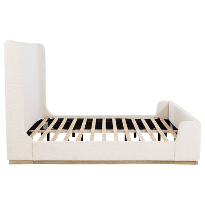 Cama de trineo tapizada Nala color crema