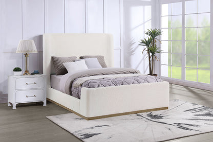 Cama de trineo tapizada Nala color crema