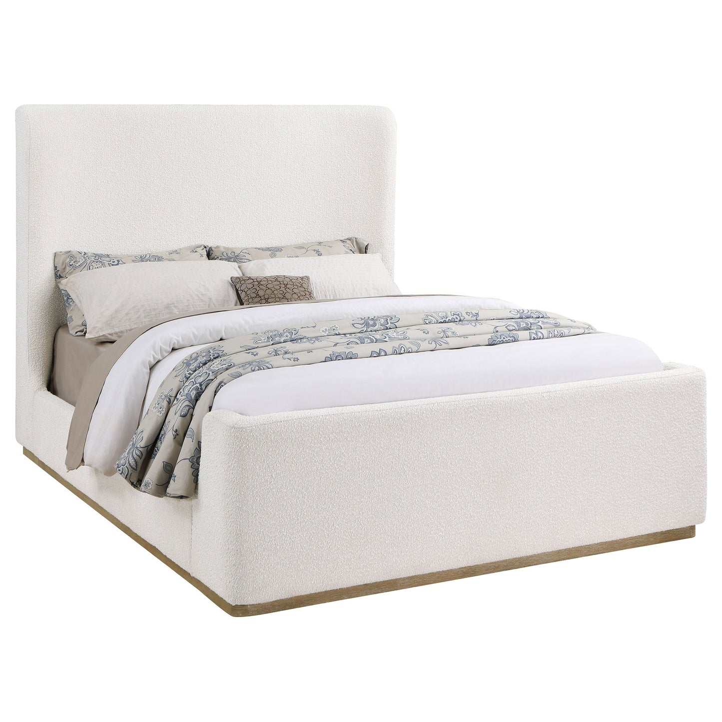 Cama de trineo tapizada Nala color crema