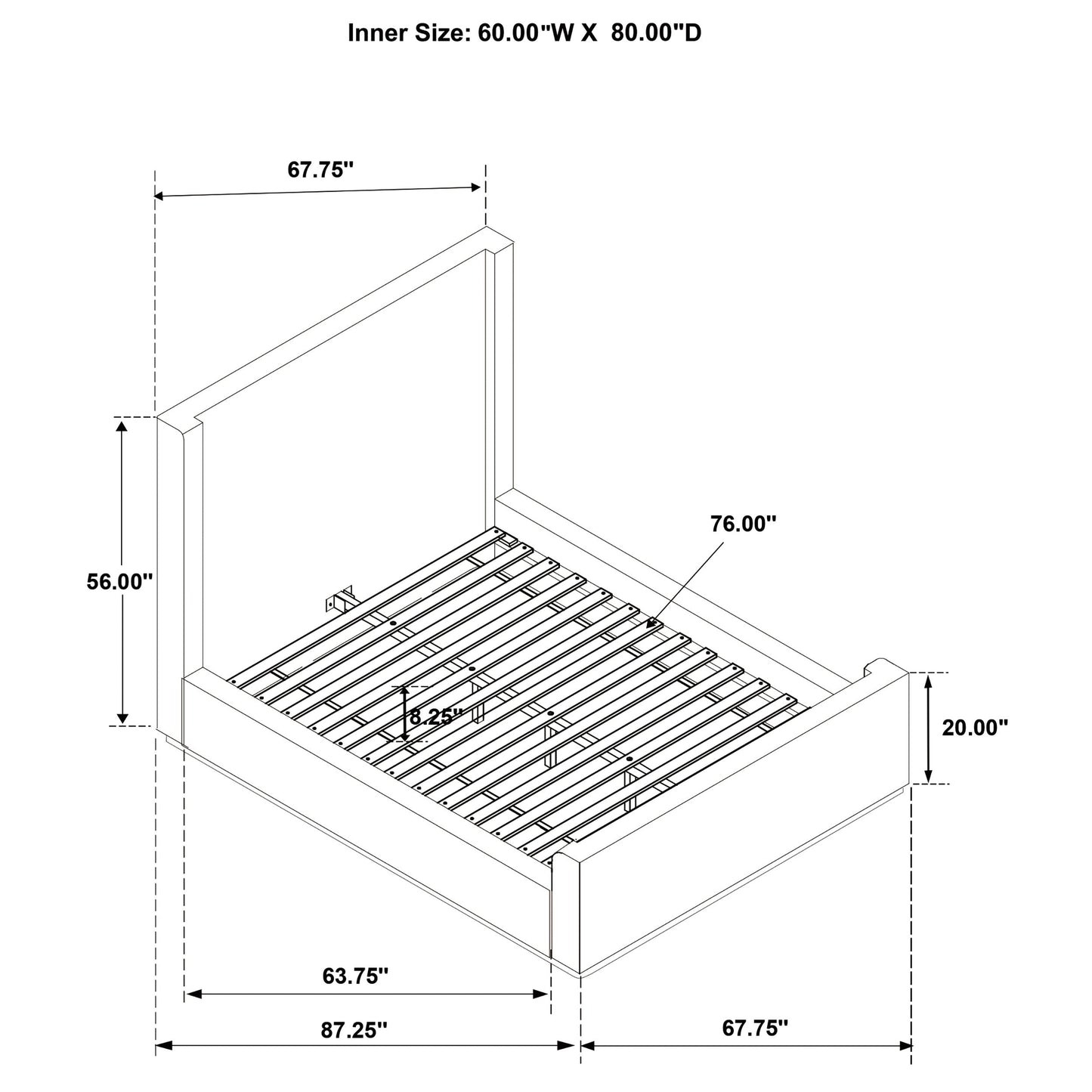Cama de trineo tapizada Nala color crema