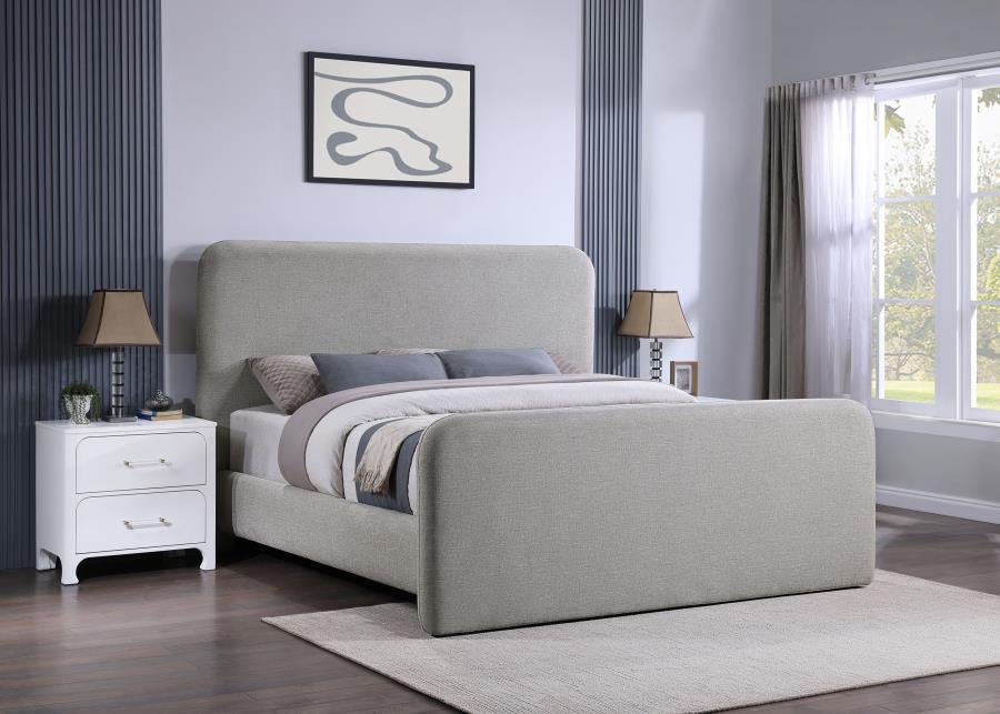 Wren Upholstered Platform Bed Grey