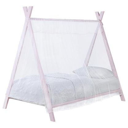 Fultonville Metal Twin Tent Bed with 7-inch Mattress Pink