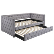 Sofá cama tapizado Mockern con cama nido gris