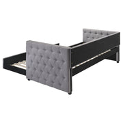 Sofá cama tapizado Mockern con cama nido gris