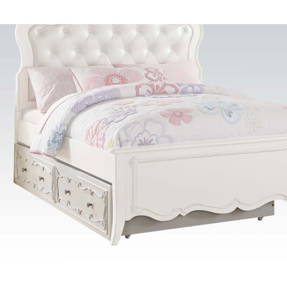 Cama nido Edalene de madera maciza para adolescentes (doble)