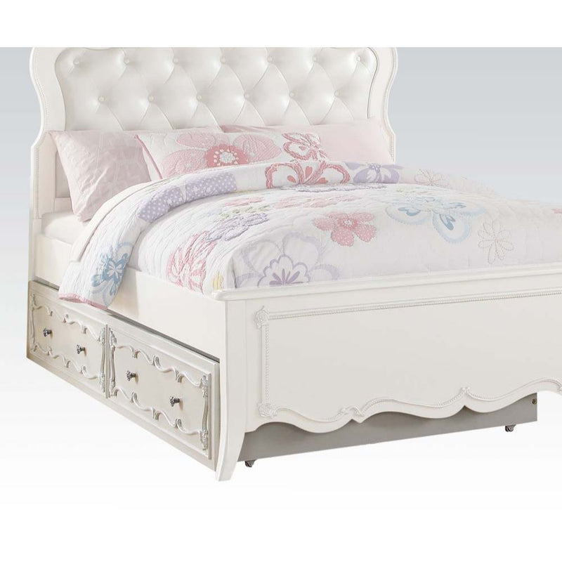 Cama nido Edalene de madera maciza para adolescentes (doble)
