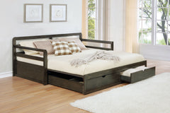 Sofá cama Sorrento XL de 2 cajones con cama nido extensible, color gris