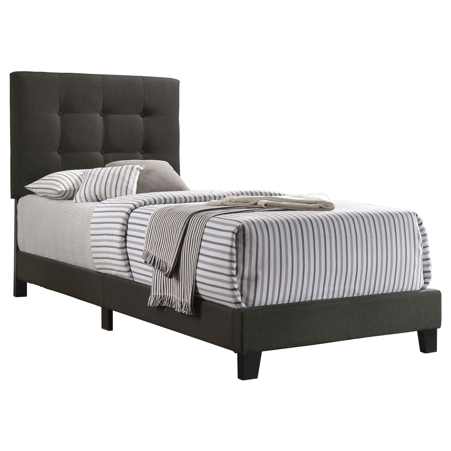 Mapes Upholstered Panel Bed Charcoal