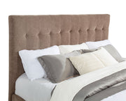 Cama Senna tapizada con visualizador de llamas y audio, color marrón