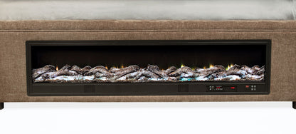 Senna Upholstered  Audio Flame Visualizer Bed Brown