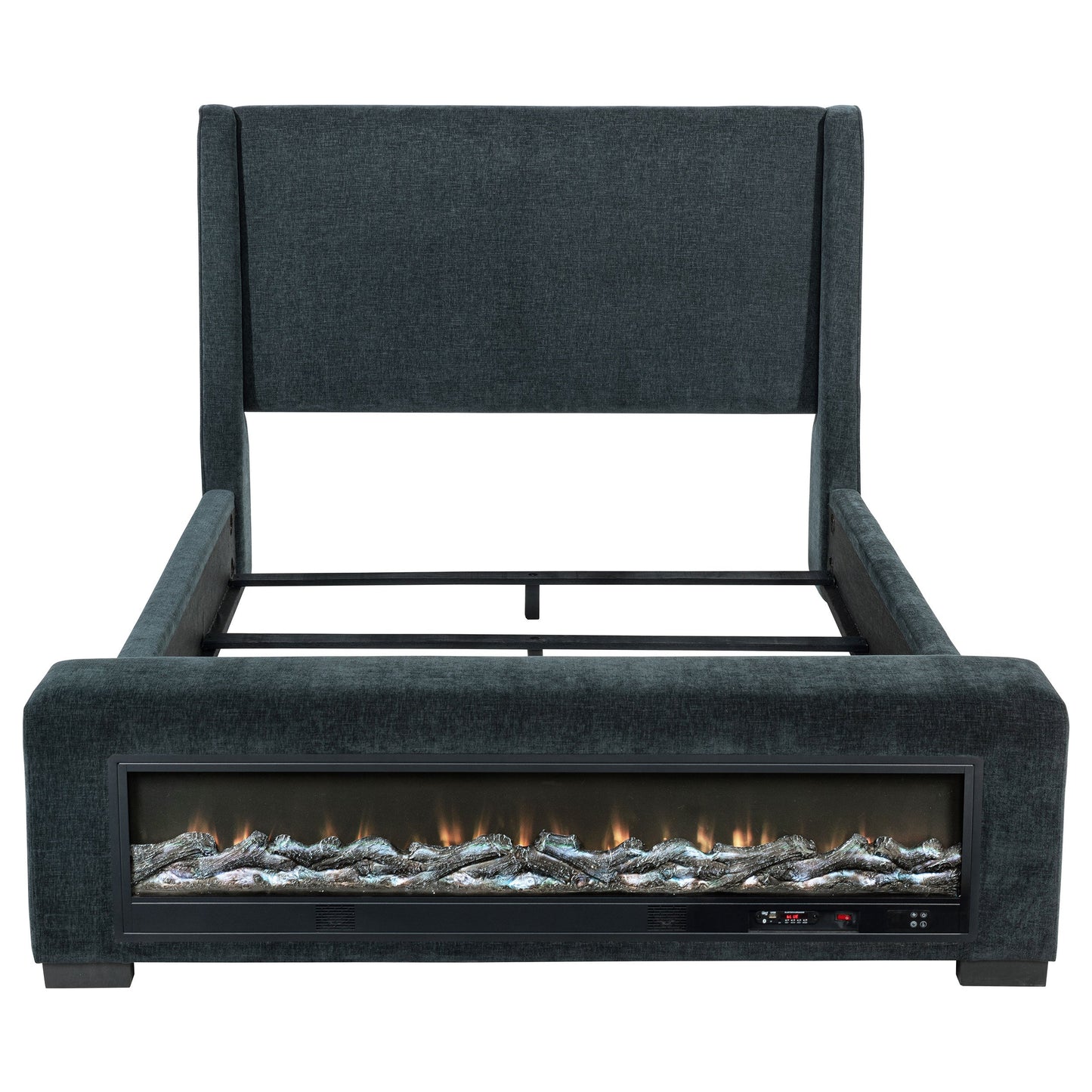 Preston Upholstered  Audio Flame Visualizer Bed Blue