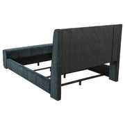 Cama Preston tapizada con visualizador de llamas y audio, color azul