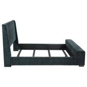 Cama Preston tapizada con visualizador de llamas y audio, color azul