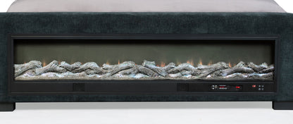 Preston Upholstered  Audio Flame Visualizer Bed Blue