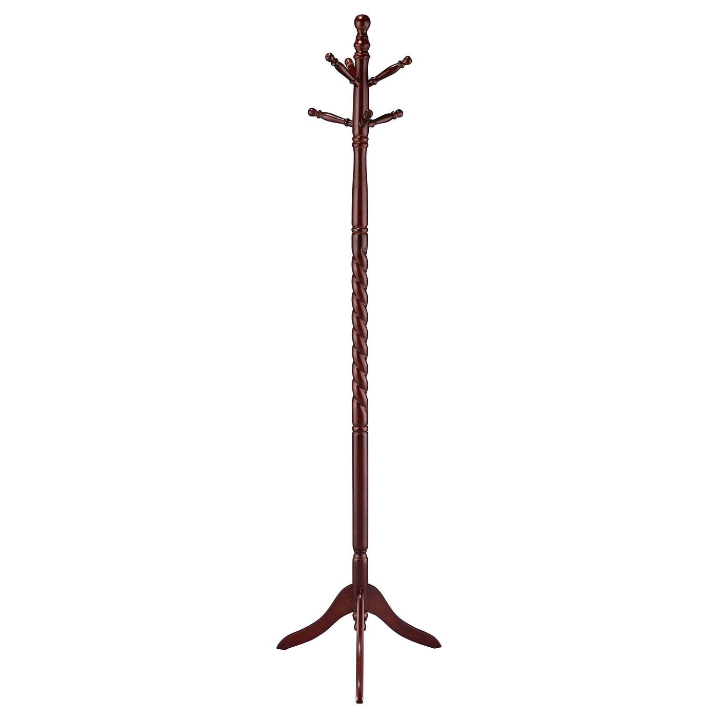 Perchero de madera independiente con 6 ganchos Riona, color merlot