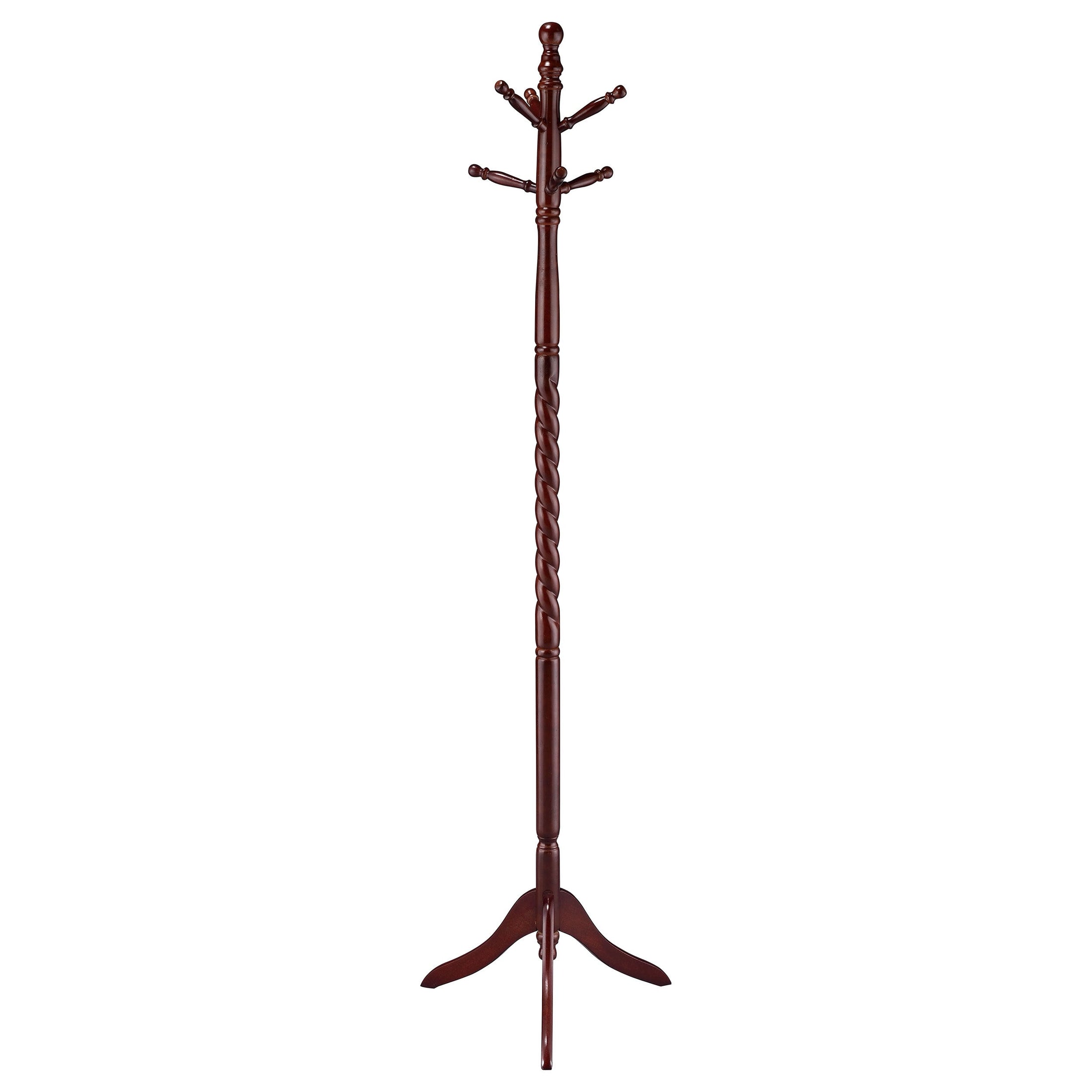 Perchero de madera independiente con 6 ganchos Riona, color merlot