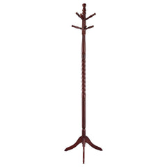 Perchero de madera independiente con 6 ganchos Riona, color merlot