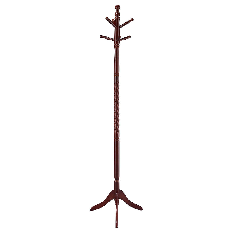 Perchero de madera independiente con 6 ganchos Riona, color merlot