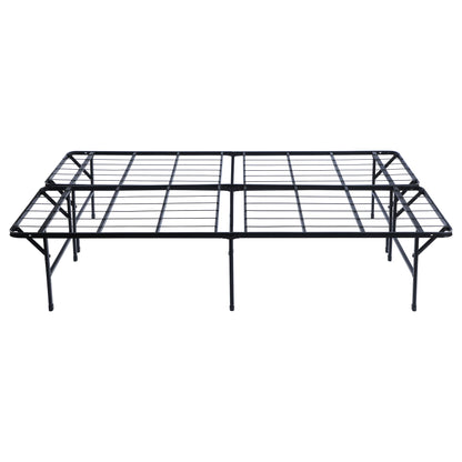 Cama con plataforma de soporte de metal Mabel negra