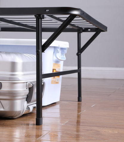 Cama con plataforma de soporte de metal Mabel negra